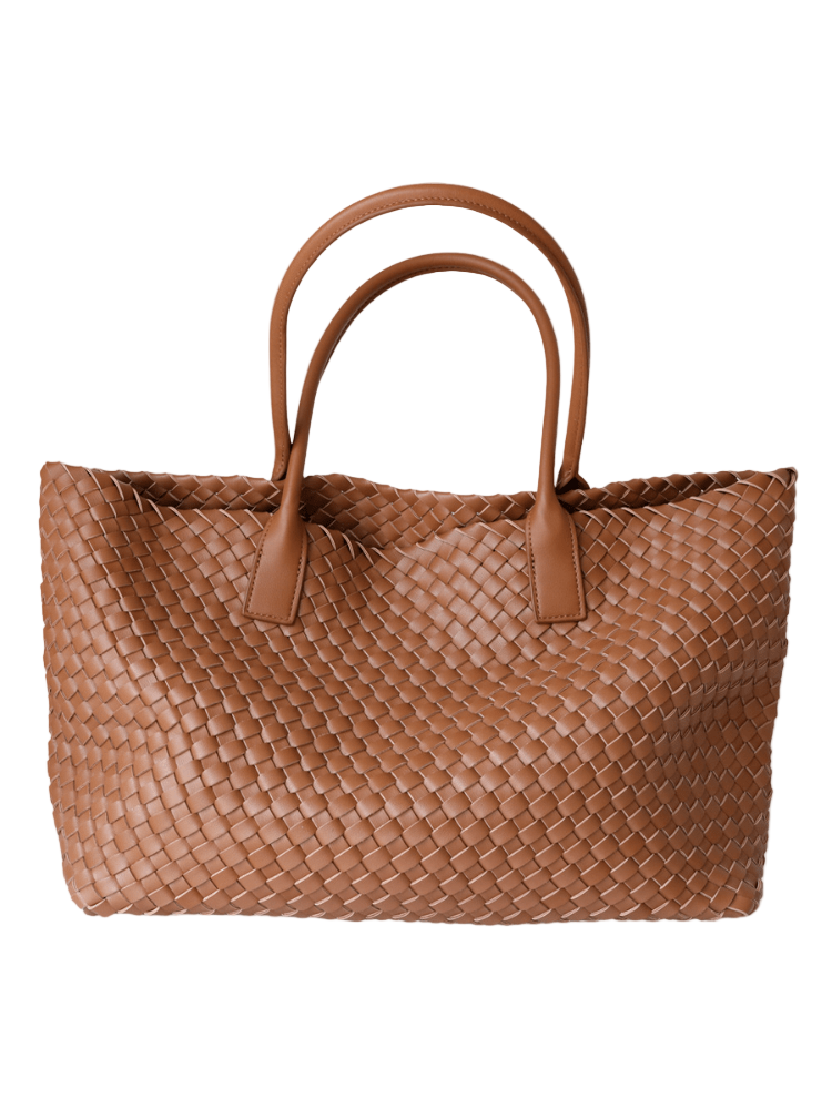 VELUXA | Woven Tote Bag – Faux Leather with Double Handles