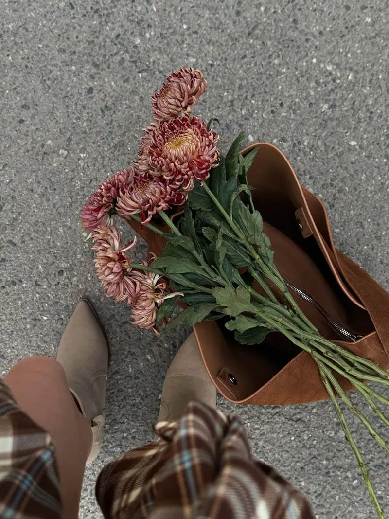 VELUXA | Suede Shoulder Bag – Structured Design with Single Strap