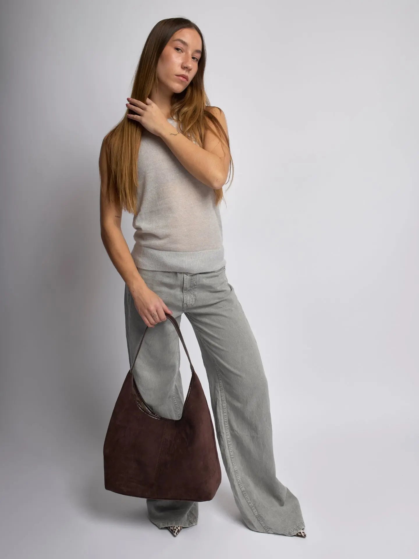VELUXA | Vegan Suede Hobo Bag – Minimal Design with Shoulder Strap