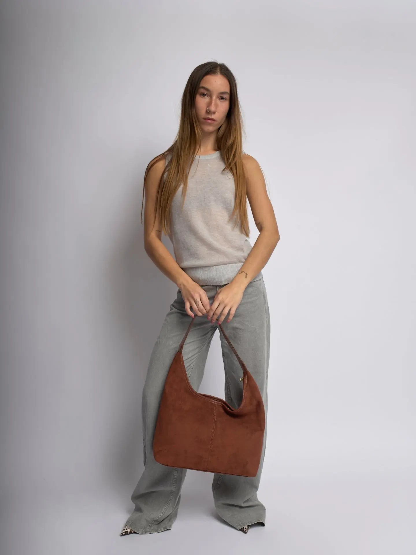 VELUXA | Vegan Suede Hobo Bag – Minimal Design with Shoulder Strap