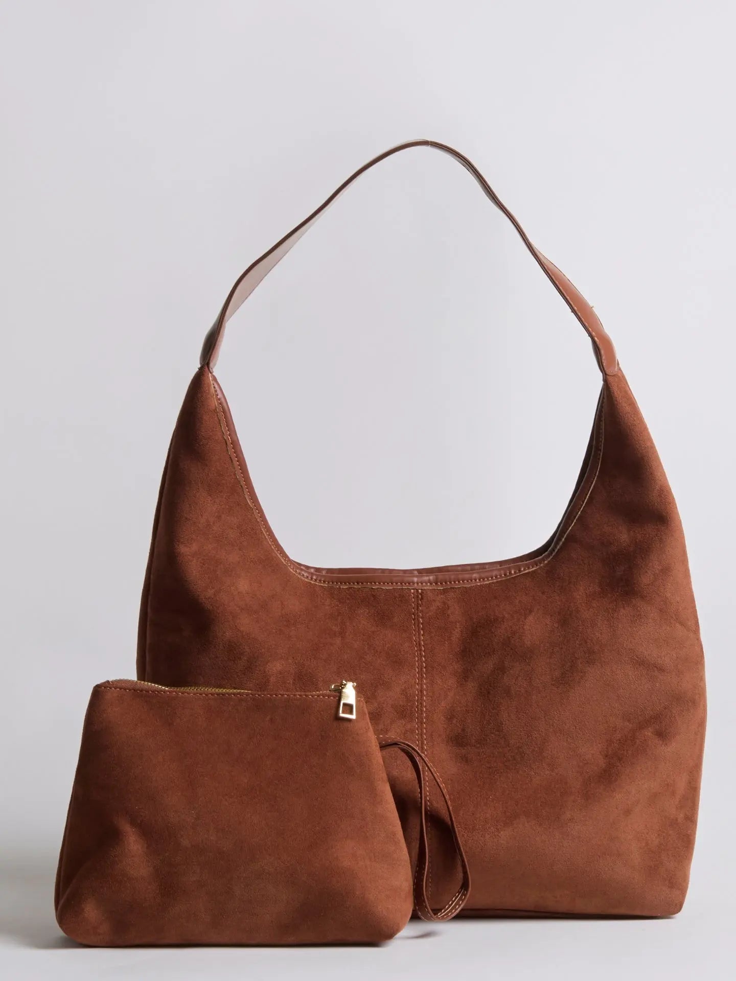 VELUXA | Vegan Suede Hobo Bag – Minimal Design with Shoulder Strap
