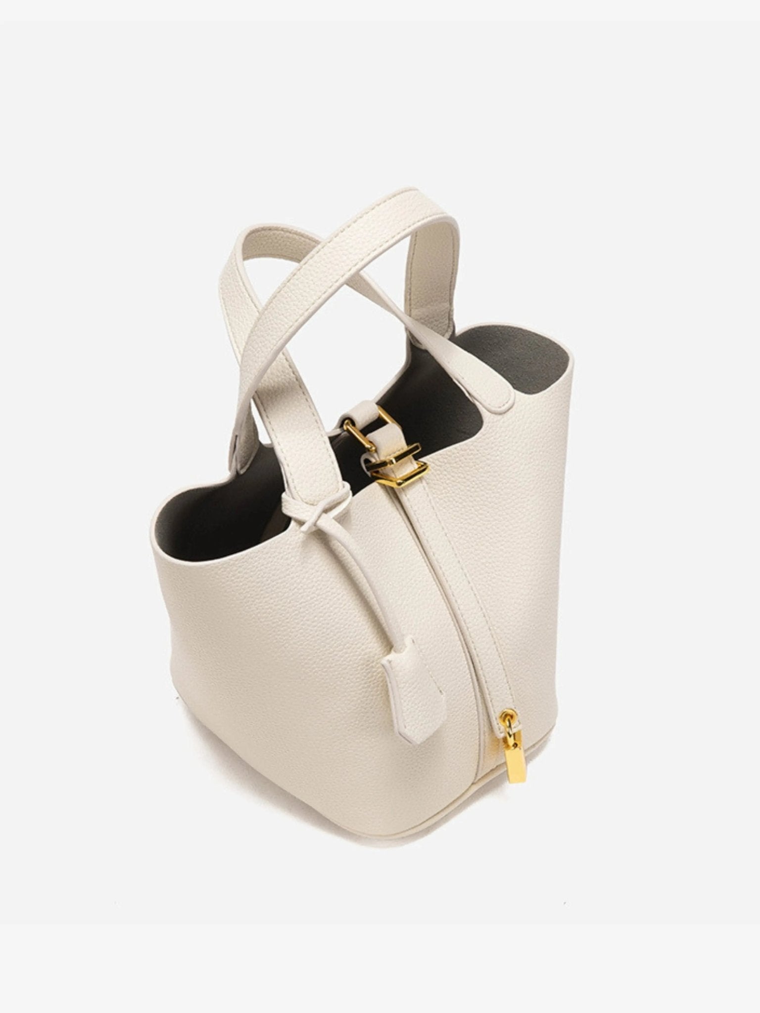 VELUXA | Faux Leather Bucket Bag – Structured Design with Top Handles