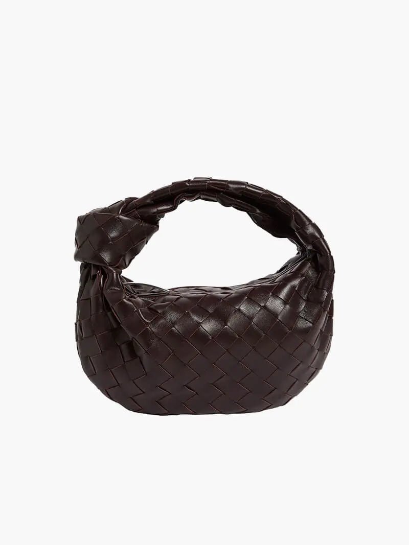 VELUXA | Woven Knot Bag – Faux Leather Handheld Bag