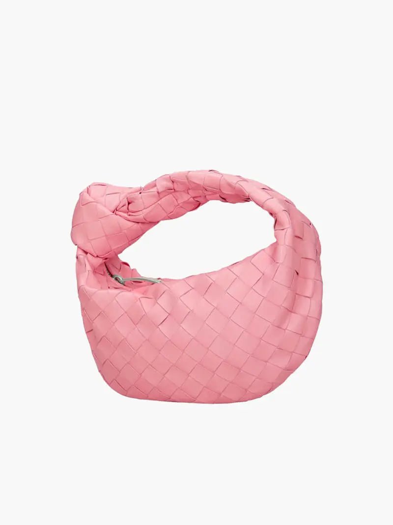 VELUXA | Woven Knot Bag – Faux Leather Handheld Bag