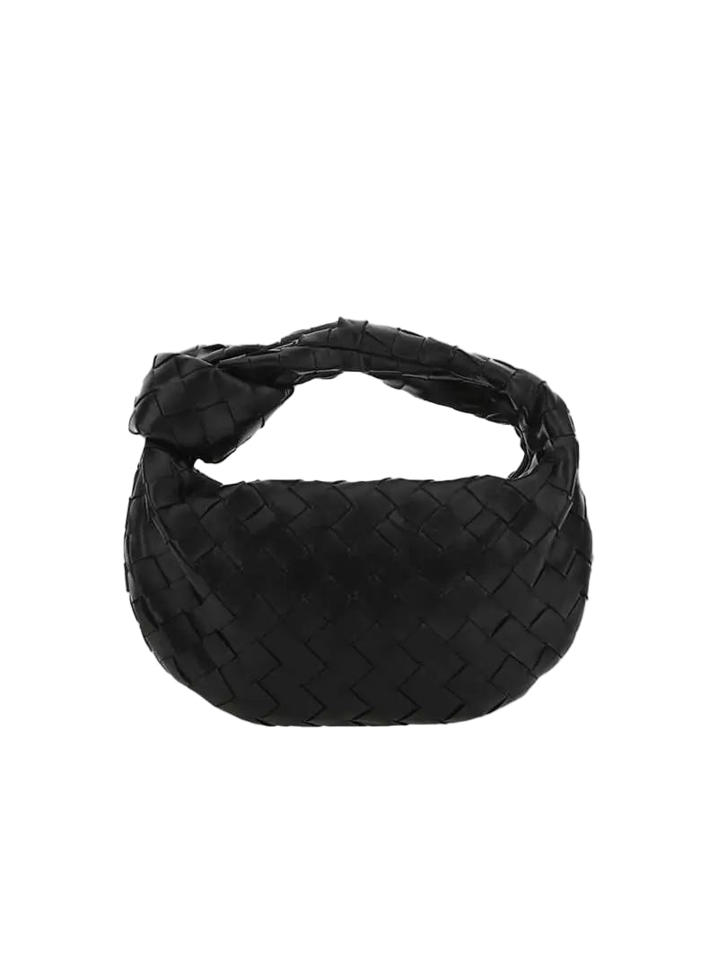 VELUXA | Woven Knot Bag – Faux Leather Handheld Bag