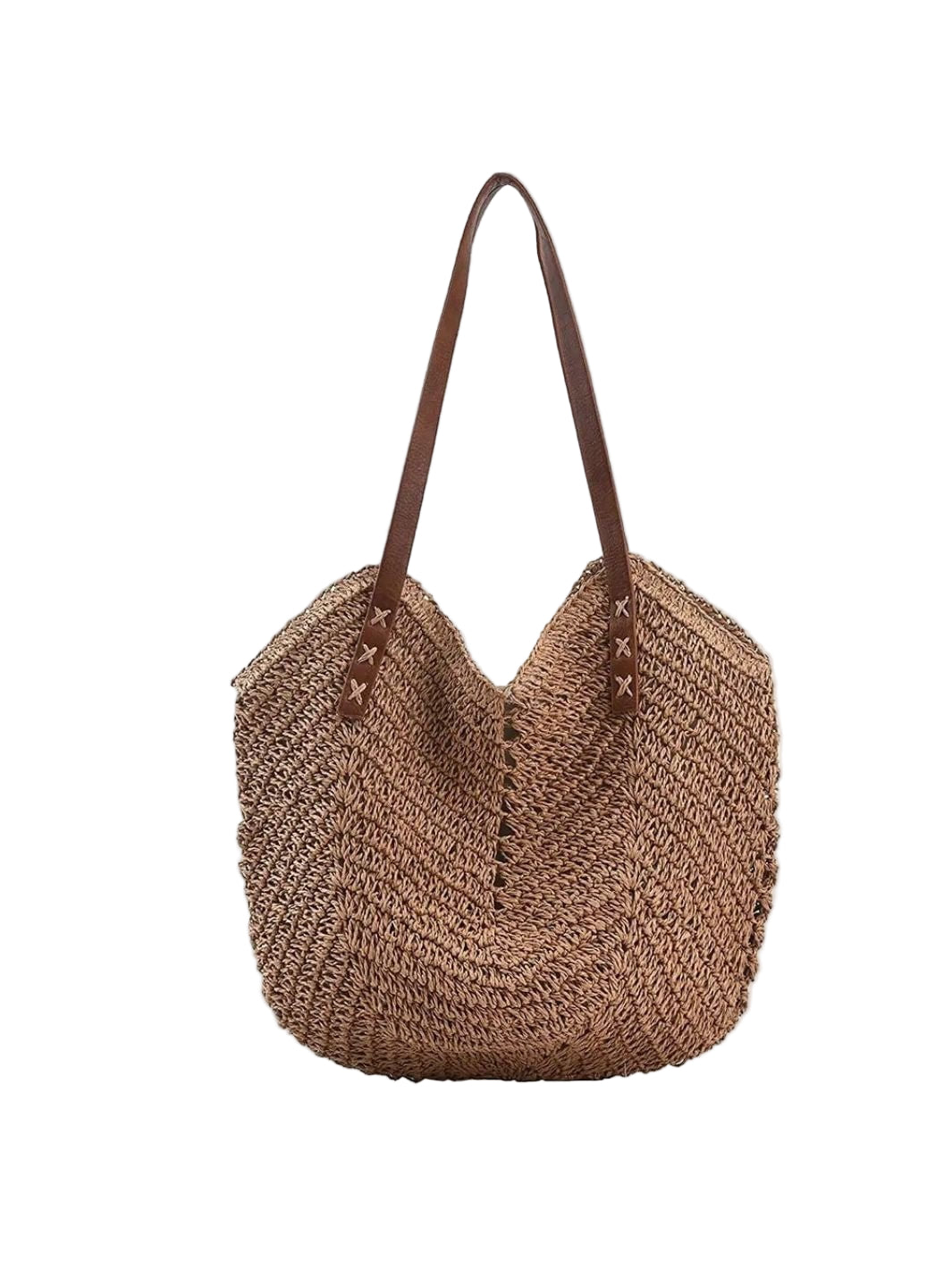 VELUXA | Oversized Woven Straw Tote Bag – Soft Shoulder Carry