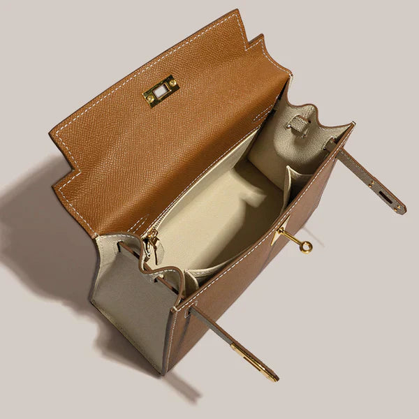 VELUXA | Faux Leather Handbag – Structured Design with Top Handle & Shoulder Strap