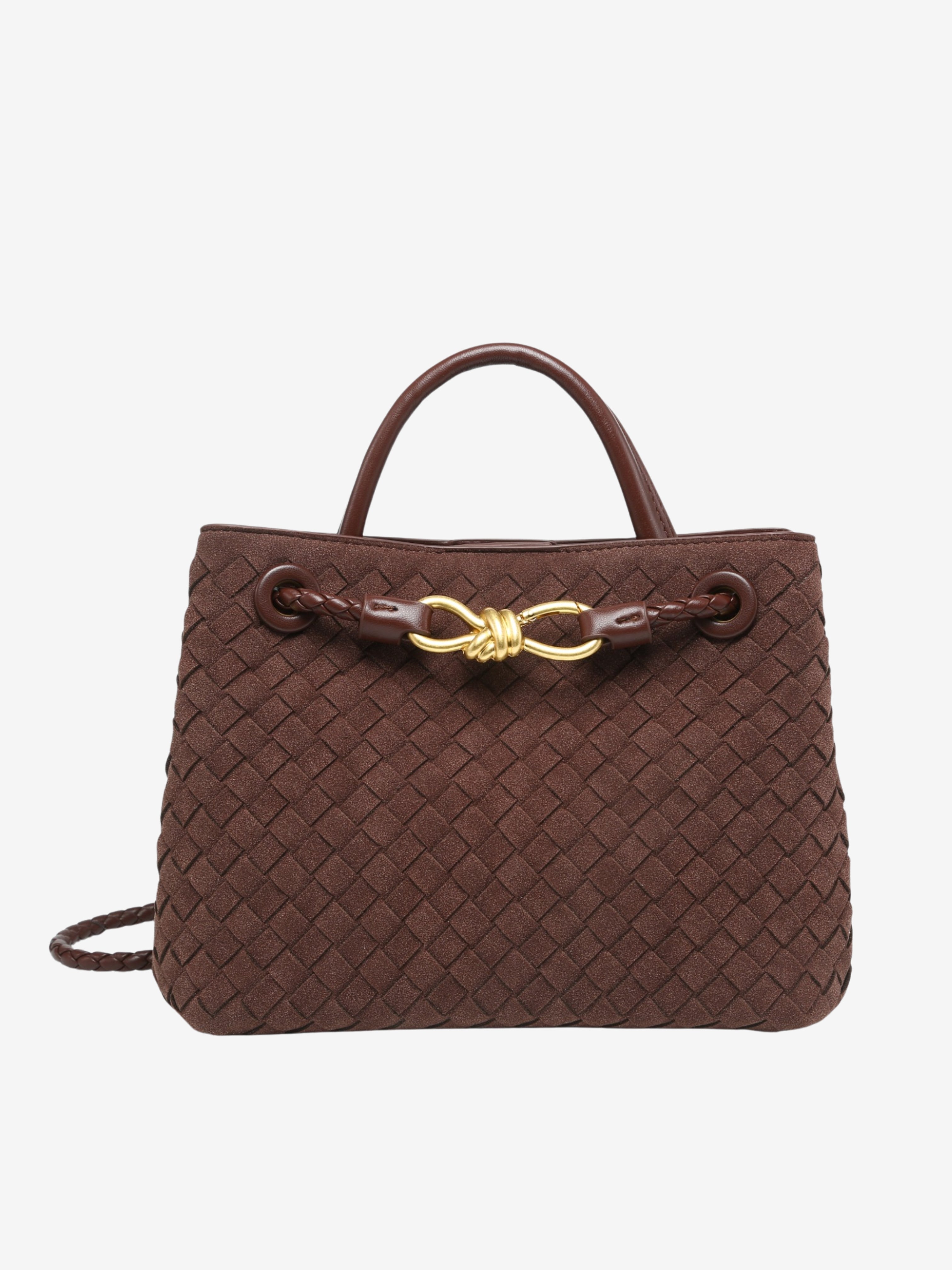 VELUXA | Woven Handbag – Top Handle with Knot Detail
