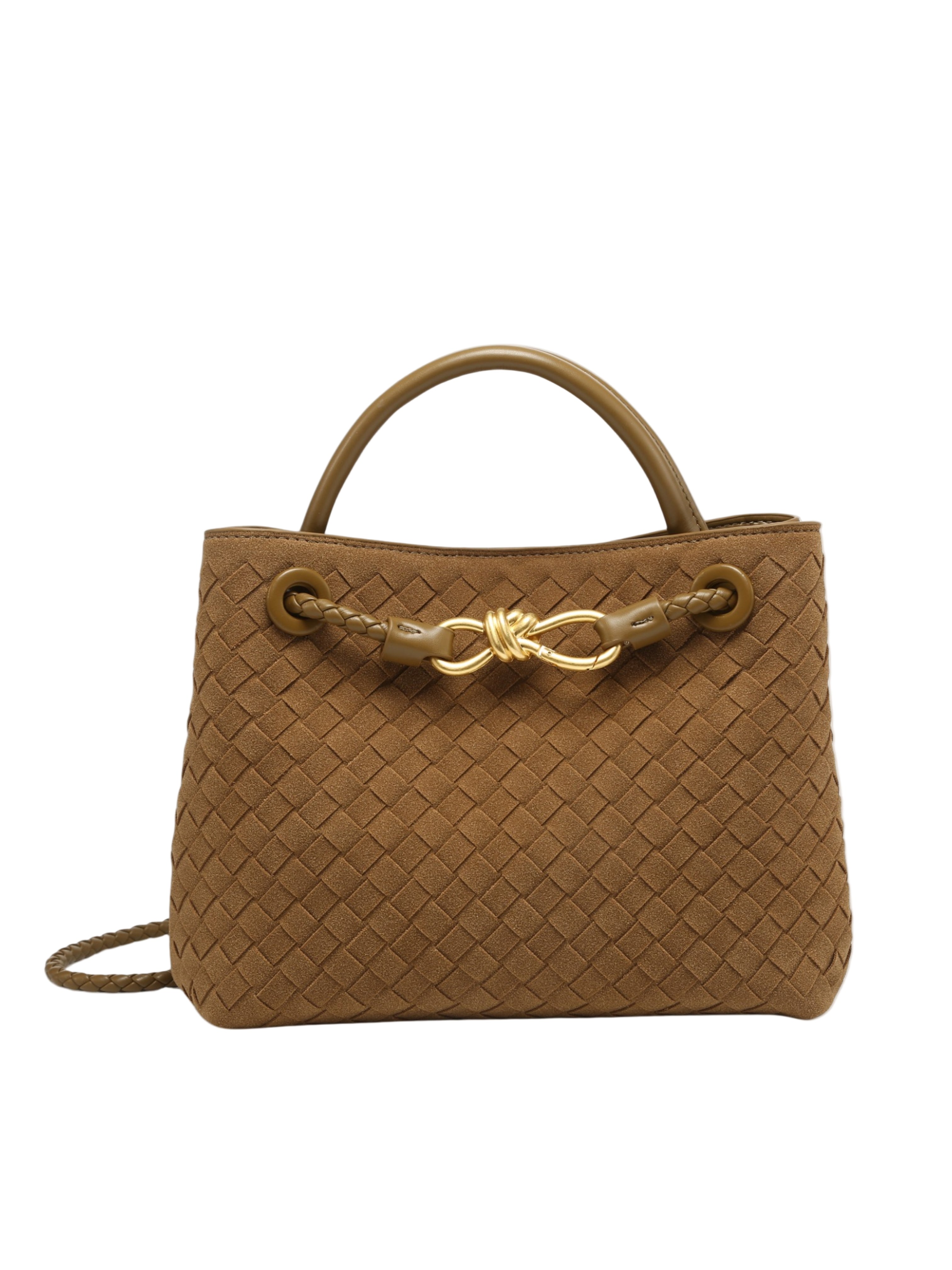 VELUXA | Woven Handbag – Top Handle with Knot Detail