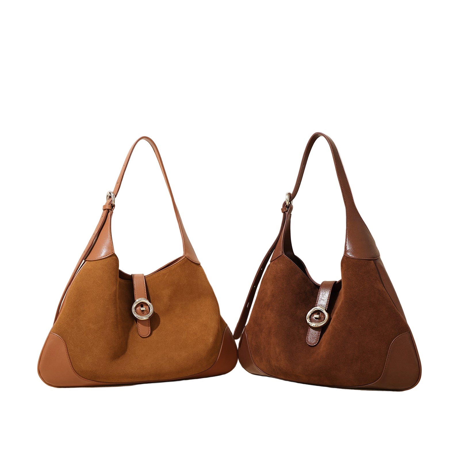 VELUXA | Structured Shoulder Bag – Faux Leather with Buckle Detail