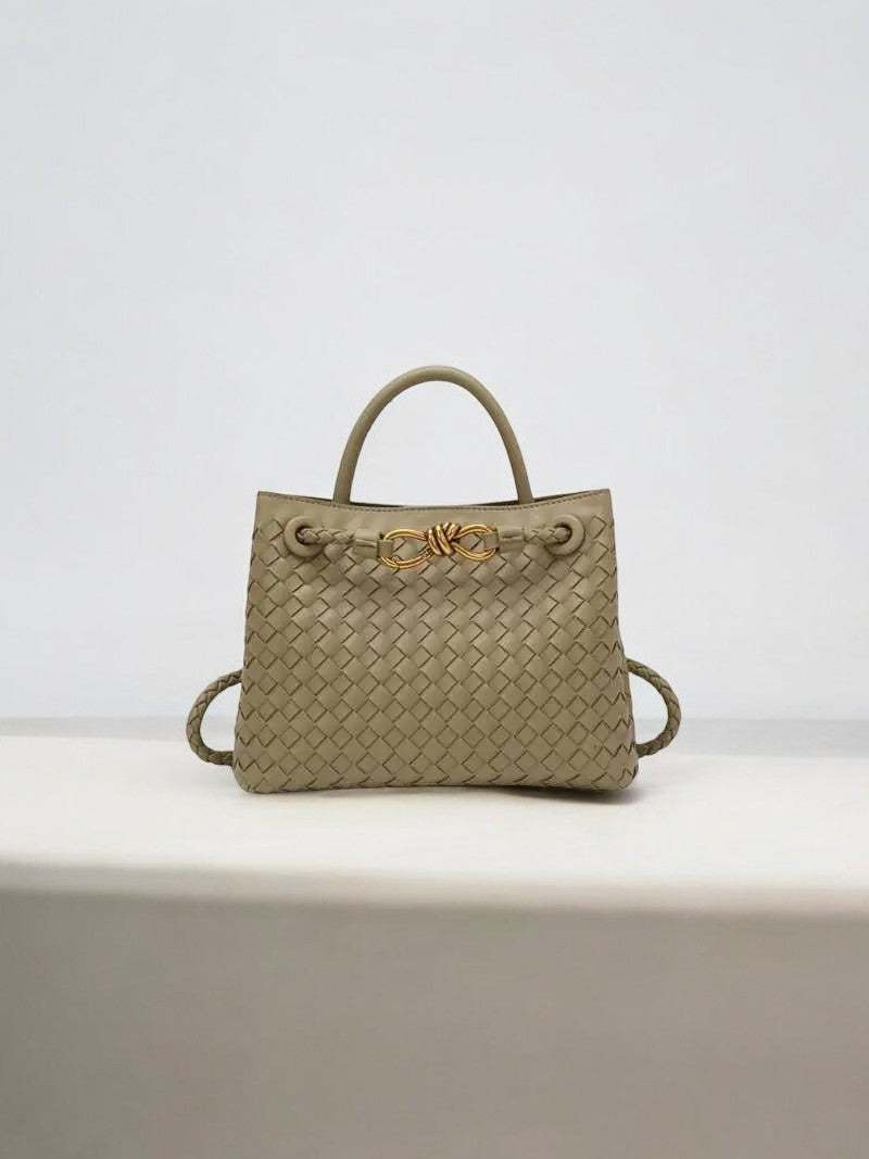 VELUXA | Woven Mini Tote Bag – Structured Faux Leather