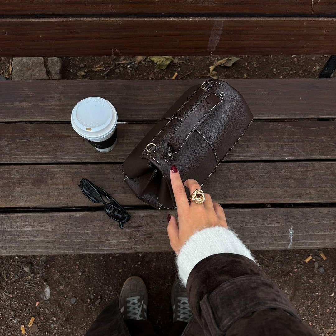 VELUXA | Structured Handbag – Faux Leather with Top Handle