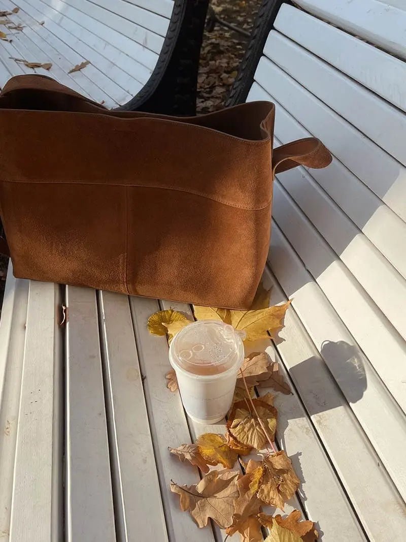 VELUXA | Suede Shoulder Bag – Structured Design with Single Strap