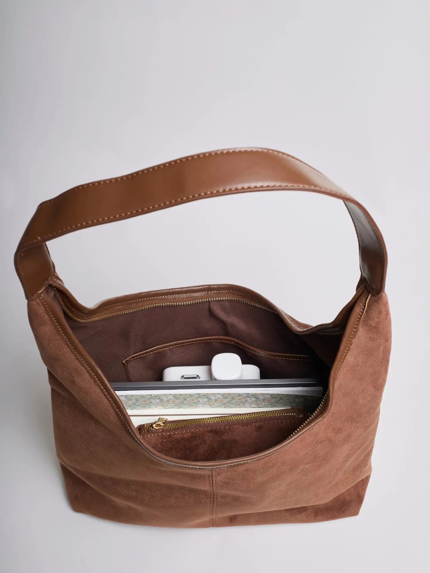 VELUXA | Vegan Suede Hobo Bag – Minimal Design with Shoulder Strap