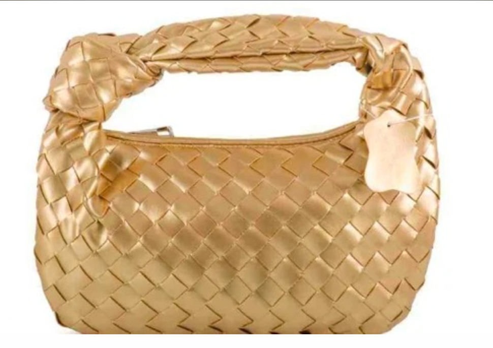 VELUXA | Woven Knot Bag – Faux Leather Handheld Bag