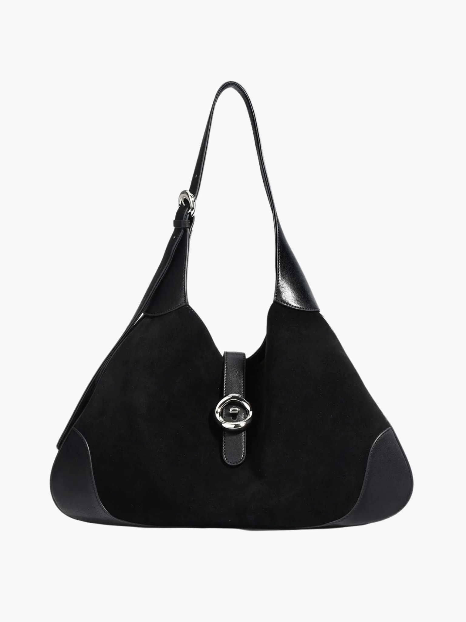 VELUXA | Structured Shoulder Bag – Faux Leather with Buckle Detail
