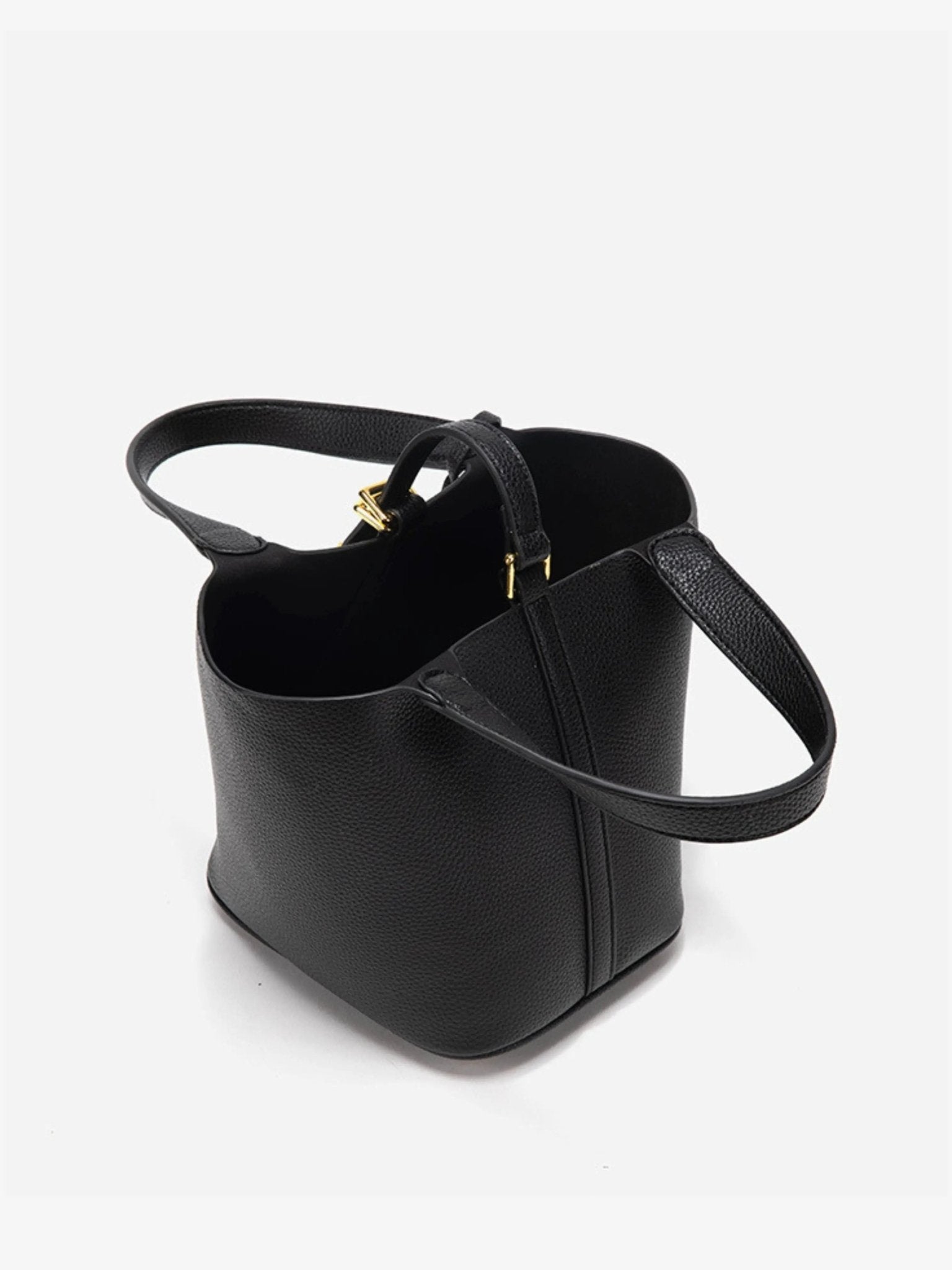 VELUXA | Faux Leather Bucket Bag – Structured Design with Top Handles