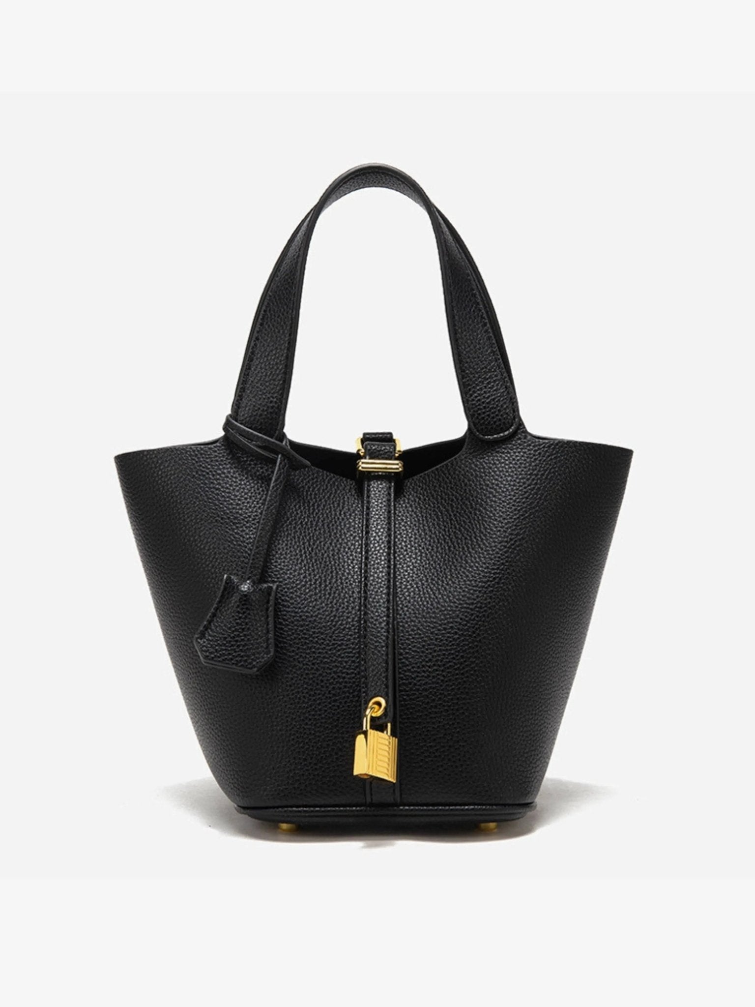 VELUXA | Faux Leather Bucket Bag – Structured Design with Top Handles