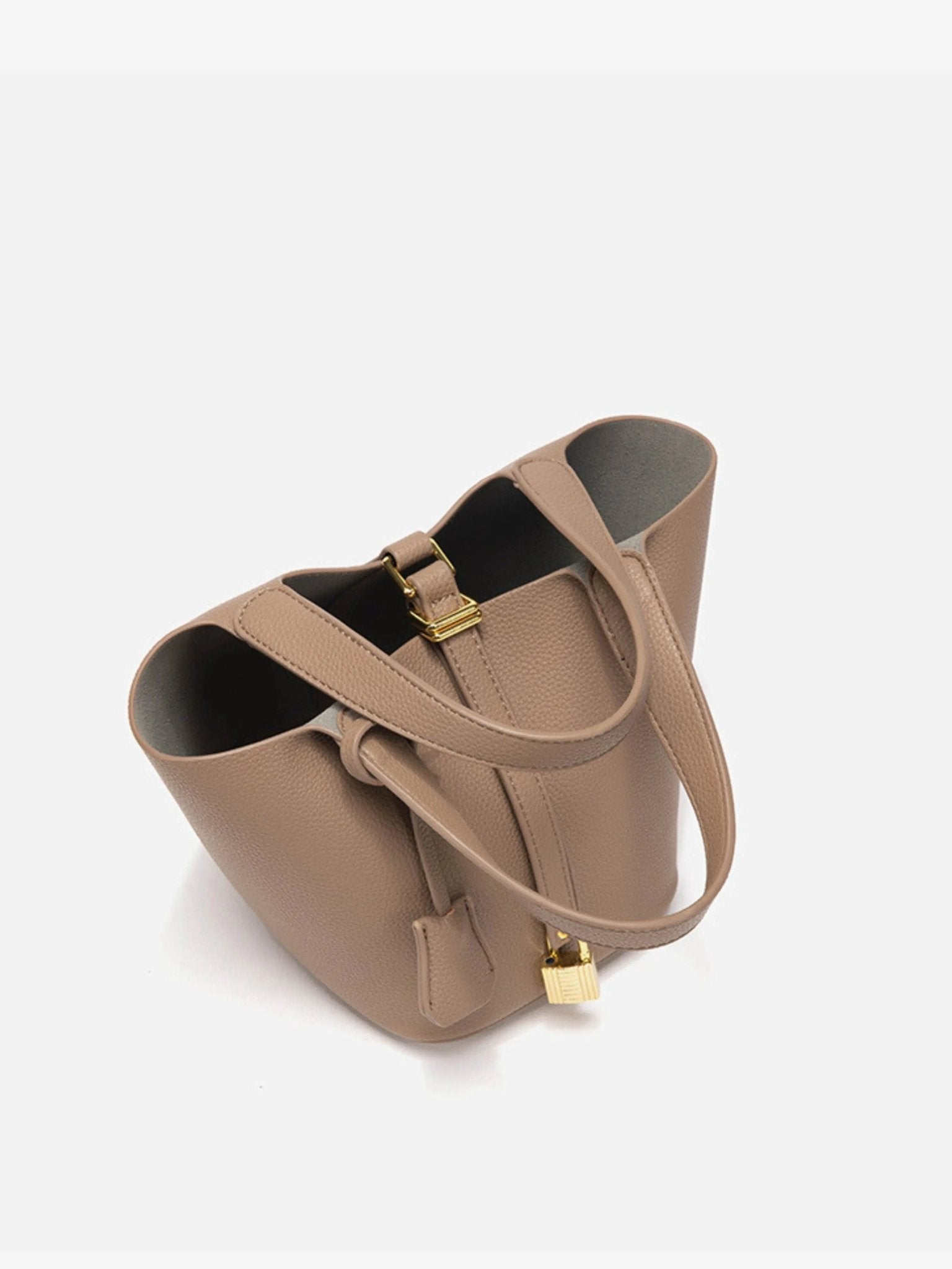 VELUXA | Faux Leather Bucket Bag – Structured Design with Top Handles