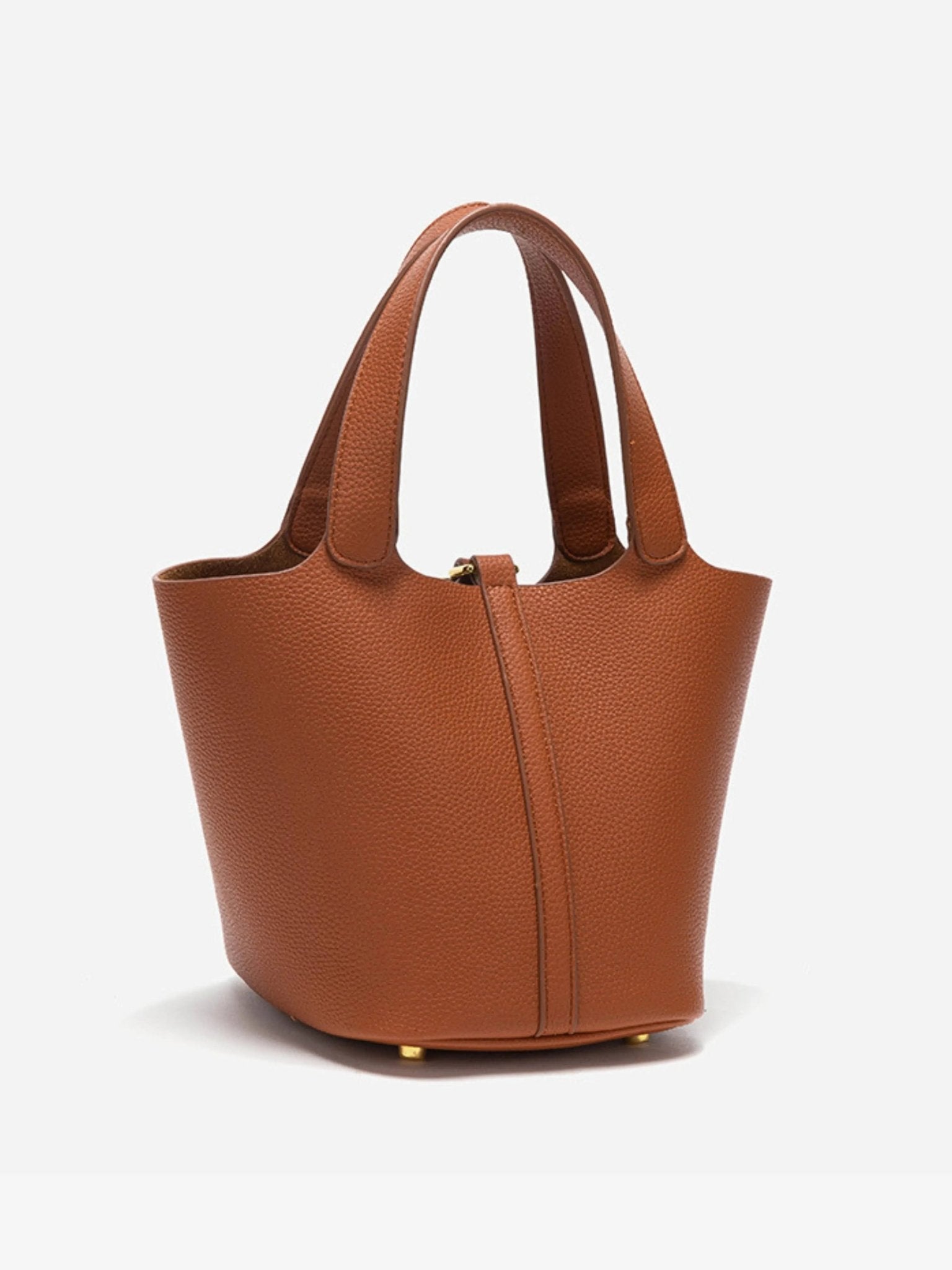VELUXA | Faux Leather Bucket Bag – Structured Design with Top Handles