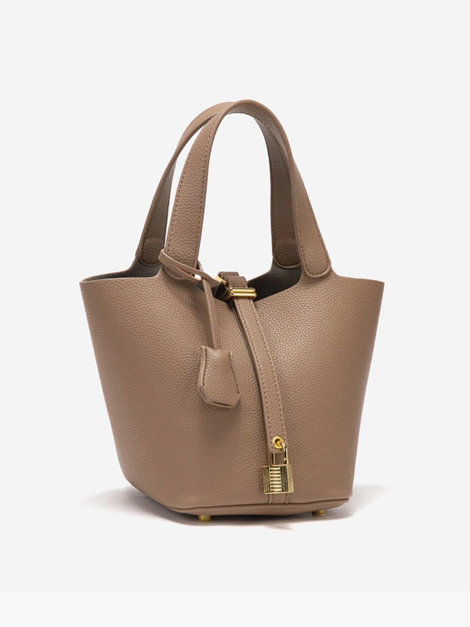 VELUXA | Faux Leather Bucket Bag – Structured Design with Top Handles