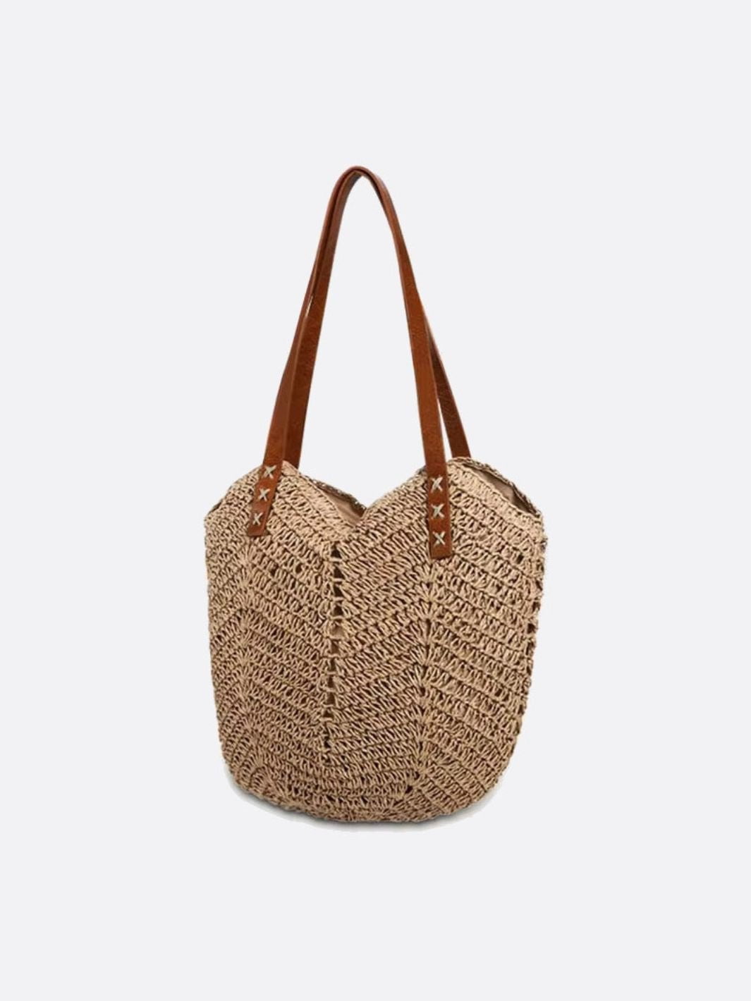 VELUXA | Oversized Woven Straw Tote Bag – Soft Shoulder Carry
