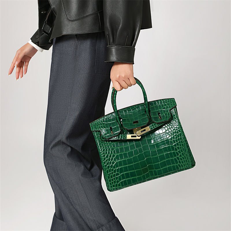 VELUXA | Croc-Embossed Tote Bag – Faux Leather with Shoulder Strap